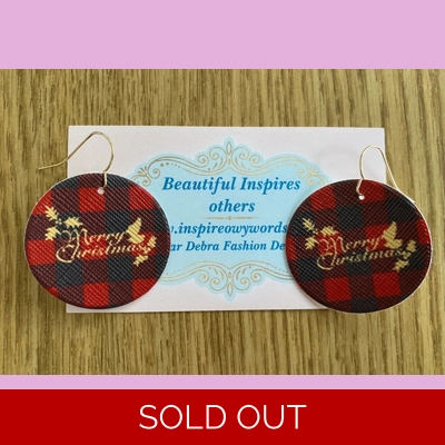 Merry Christmas Light Weight Faux Leather Dangle Earrings